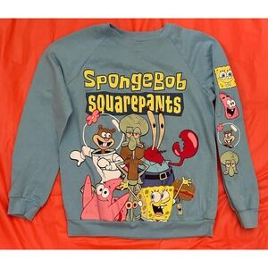 Nickelodeon 2021 Spongebob Squarepants‎ Characters Blue Crewneck Sweatshirt XS